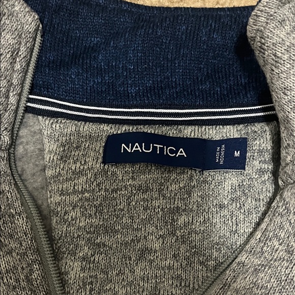 Nautica Men's Zip-Up Sweater in Gray - Picture 2 of 2
